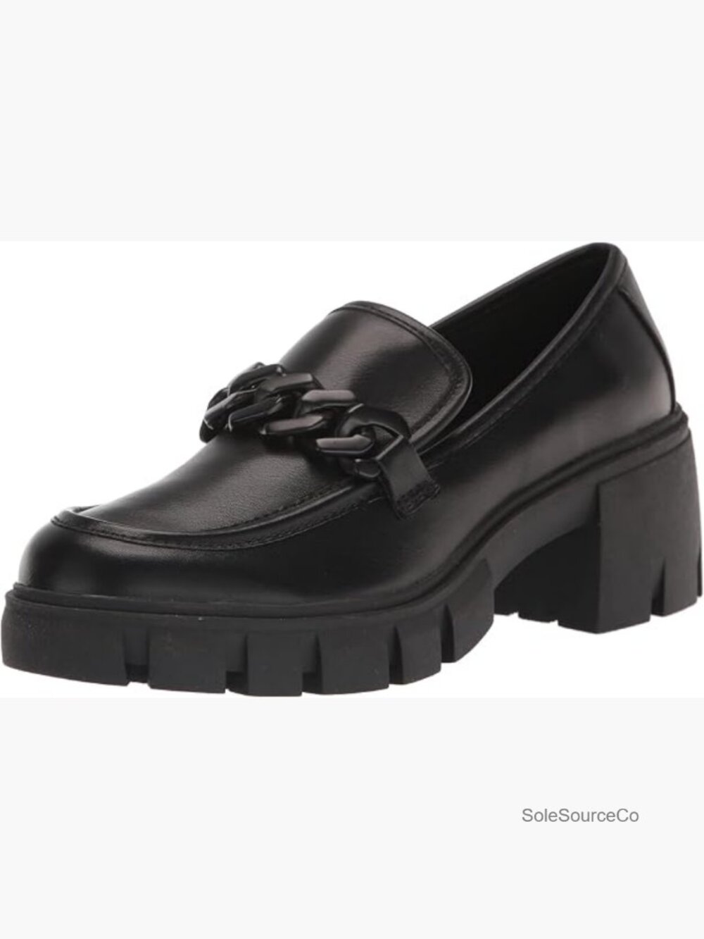 Chunky Lug Platform Loafers with Chain Hardware